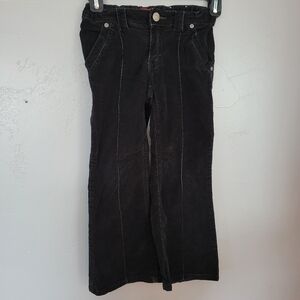 Ellemenno Black Corduroy Pants Velvet Boot Cut Flares Girls 6 Western 70s Retro